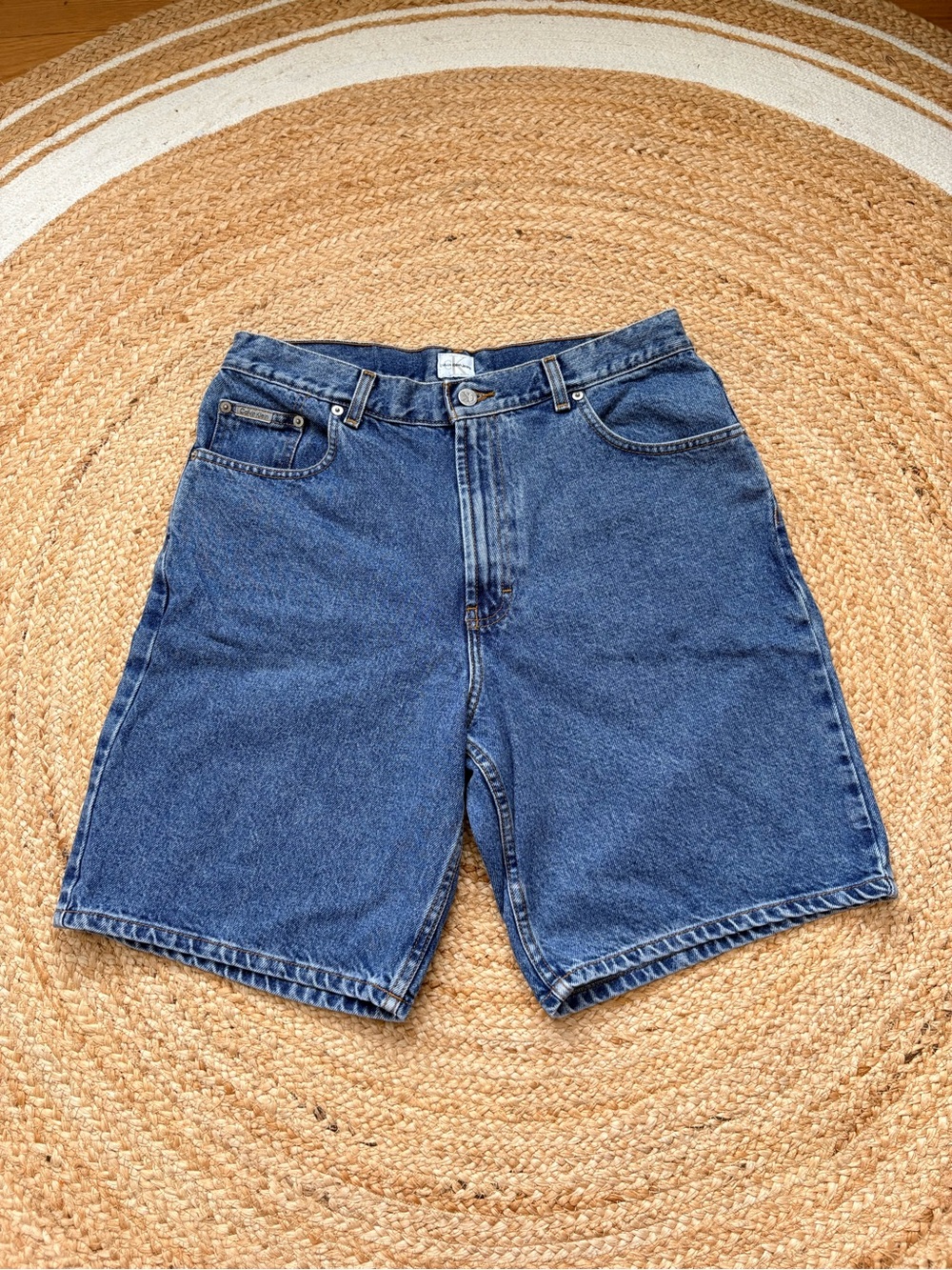 Classic Vintage Calvin Klein Dark Blue Denim Men's Shorts